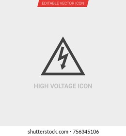High Voltage icon dark grey new trendy flat style vector symbol