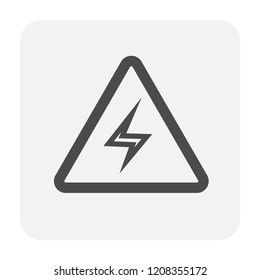 High voltage icon design, black and outline.