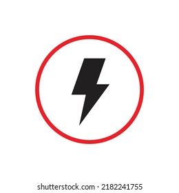 Diseño de iconos de alto voltaje aislado en fondo blanco