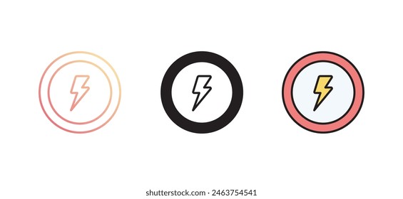 Hochspannungs-Icon-Design mit weißem Hintergrund Stock-Illustration