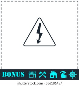 High voltage icon flat. Simple vector symbol and bonus icon