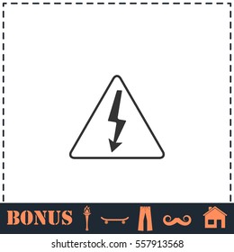 High voltage icon flat. Simple vector symbol and bonus icon