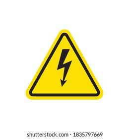 High voltage icon isolated on white background