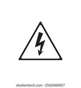 High voltage icon isolated on white background