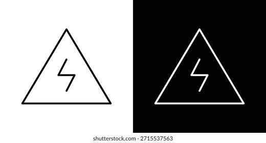 Hochspannungs-Icon im Liniendesign. Bearbeitbare Strichsymbole.