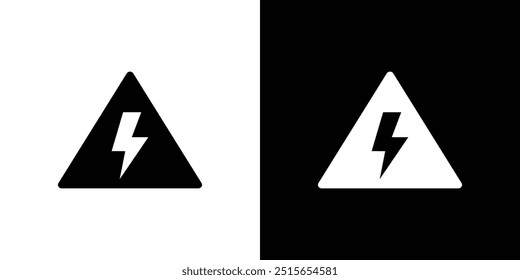 High voltage icon logo set vector