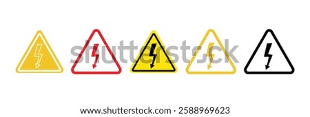 High voltage icon. High voltage sign with lightning Alert, hazard and danger, caution electrical icon.Danger symbol.