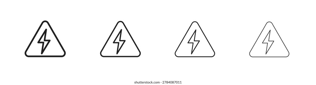 High voltage icon. stroke line concept