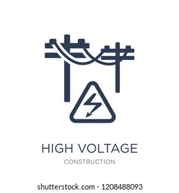High voltage icon. Trendy flat vector High voltage icon on white background from Construction collection, vector illustration can be use for web and mobile, eps10