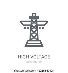 High voltage icon. Trendy High voltage logo concept on white background from Construction collection. Suitable for use on web apps, mobile apps and print media.
