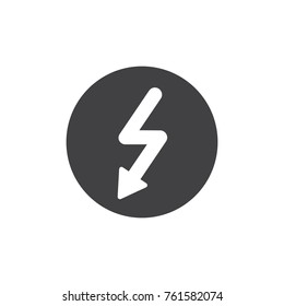 High voltage icon vector, filled flat sign, solid pictogram isolated on white. Danger arrow symbol, logo illustration.
