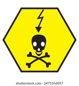 Vector de iconos de alta tensión. Advertencia de peligro Vector de la Plantilla de la atención. Vector de peligro. Ilustración vectorial.