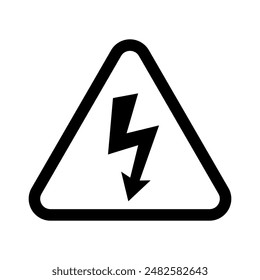 Hochspannungs-Symbol. Warnstromsymbol. Warnung, Gefahr und Gefahr, Vorsicht Elektrisches Symbol. Dreieck mit Blitzschild.