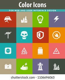 High voltage icons set for web sites and user interface