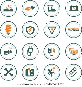 High voltage icons set for web sites and user interface