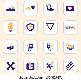 High voltage icons set for web sites and user interface