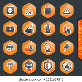 High voltage icons set for web sites and user interface