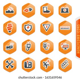 High voltage icons set for web sites and user interface