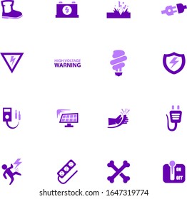 High voltage icons set for web sites and user interface