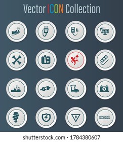 High voltage icons set for web sites and user interface