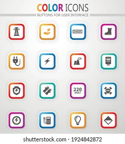 High voltage icons set for web sites and user interface