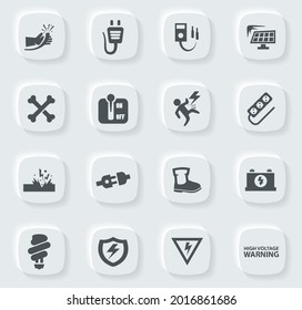 High voltage icons set for web sites and user interface