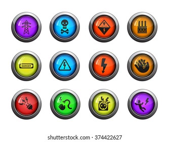 High voltage icons set for web sites and user interface