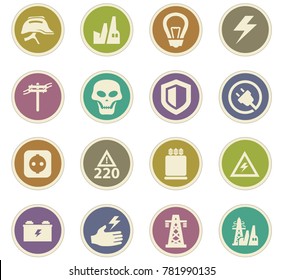 High voltage icons set for web sites and user interface