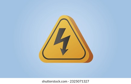Icono de alto voltaje.vector sobre fondo azul