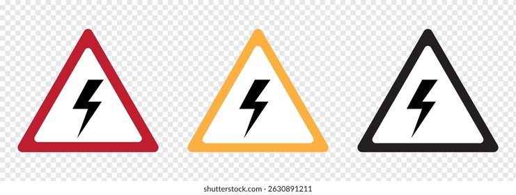 High voltage and Lightning vector icon. Electric bolt flash and High voltage icon. Power energy symbol. Warning icon. Vector illustration.