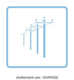 High voltage line icon. Blue frame design. Vector illustration.