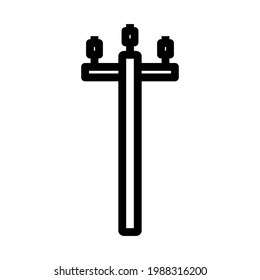 High Voltage Line Icon. Bold outline design with editable stroke width. Vector Illustration.