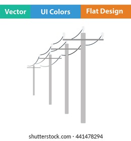 High voltage line icon. Flat design. Vector illustration.