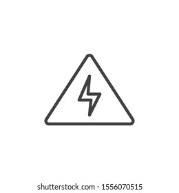 High voltage line icon. linear style sign for mobile concept and web design. Electrical hazard warning sign outline vector icon. Symbol, logo illustration. Vector graphics