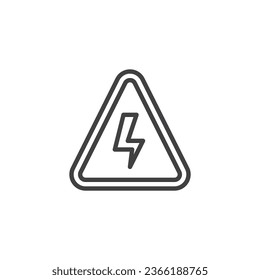 Icono de línea de alto voltaje. signo de estilo lineal para concepto móvil y diseño web. Icono de vector de contorno de alto voltaje en peligro. Símbolo, ilustración del logotipo. Gráficos vectoriales