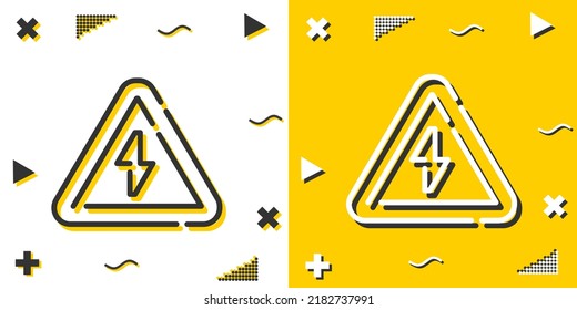 Hochspannungszeilensymbol. Einfaches Rahmenstil.Hochspannungs-Linearzeichen. Vektorgrafik einzeln auf weißem Hintergrund. Bearbeitbarer Strich EPS10