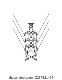 icono de línea de alta tensión, icono de mejor línea vector.