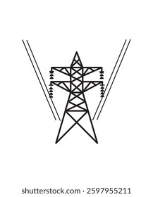 high voltage line icon, vector best flat icon.