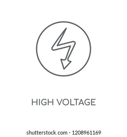 High voltage linear icon. High voltage concept stroke symbol design. Thin graphic elements vector illustration, outline pattern on a white background, eps 10.