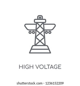 High voltage linear icon. Modern outline High voltage logo concept on white background from Construction collection. Suitable for use on web apps, mobile apps and print media.