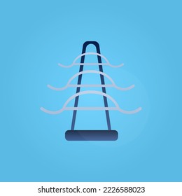high voltage lines icon, vector illustration