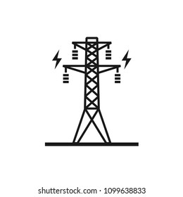 High voltage power line. Simple design for info graphics, websites. 