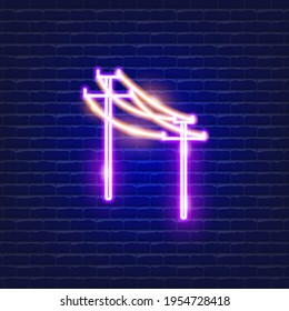 High Voltage Power Line Support neon icon. Electricity concept. Vector illustration for design.