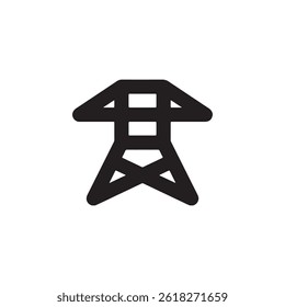 High voltage power transmission tower icon Vector