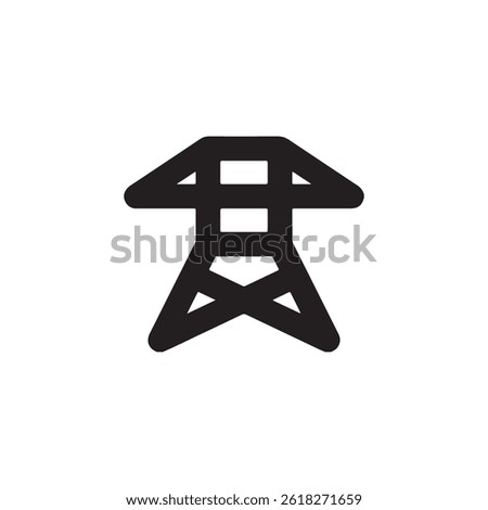 High voltage power transmission tower icon Vector