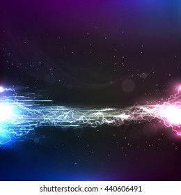 High voltage, powerful current energy abstract background. Template for business presentations with empty space for your text. Vector.