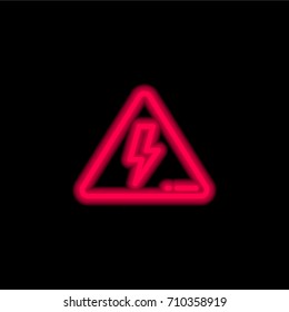 High voltage red glowing neon ui ux icon. Glowing sign logo vector