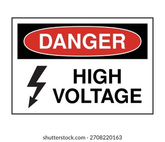 High Voltage Safety Sign – Danger Lightning Symbol