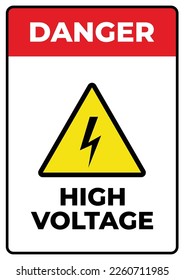 High voltage sign board printable vector