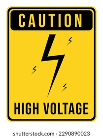high voltage sign. caution against high voltage electricity.